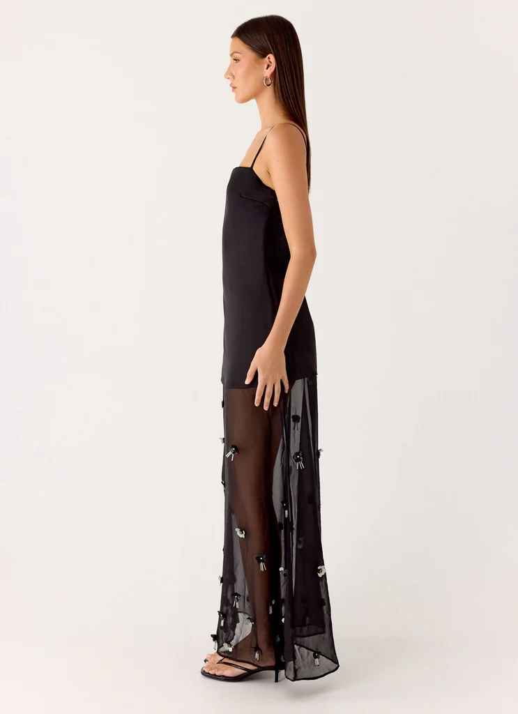 Robe maxi Jesiah ornée - Noir