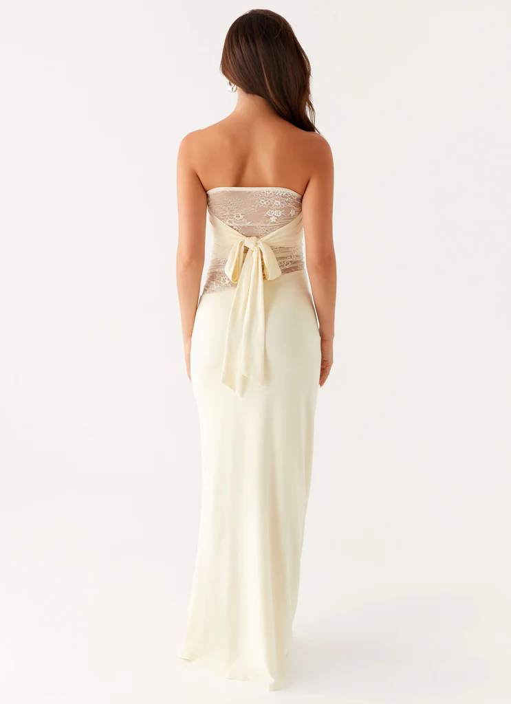 Robe maxi sans bretelles Sweet Energy - Jaune