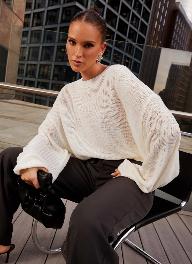 Pull Oversized Tyla - Blanc