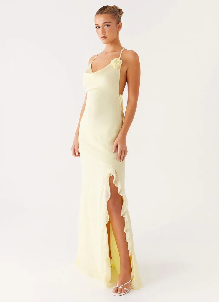 Robe Maxi de Première Classe - Jaune