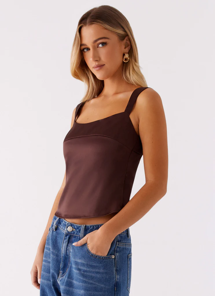 Haut Satin Lylah - Brun
