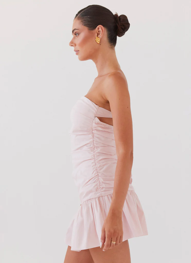 Robe Mini à Ruches Dear Taylor - Nuage Rose