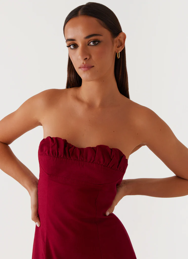 Robe maxi en lin Tayla - Rouge