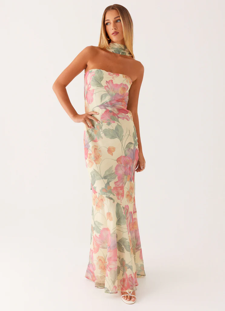 Robe maxi Under The Pagoda - Pivoine jaune