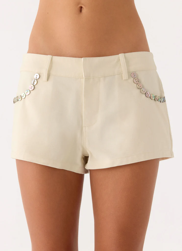 Shorts à boutons Emenique - Ivoire