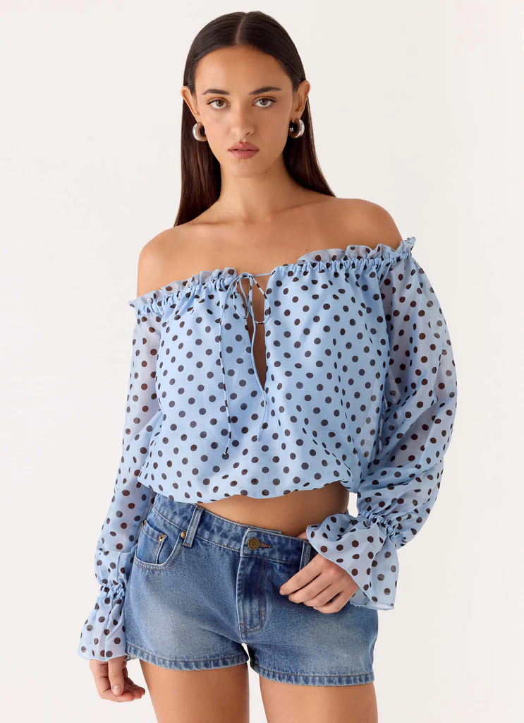 Shorts en denim Kayda à taille basse - Lavage bleu