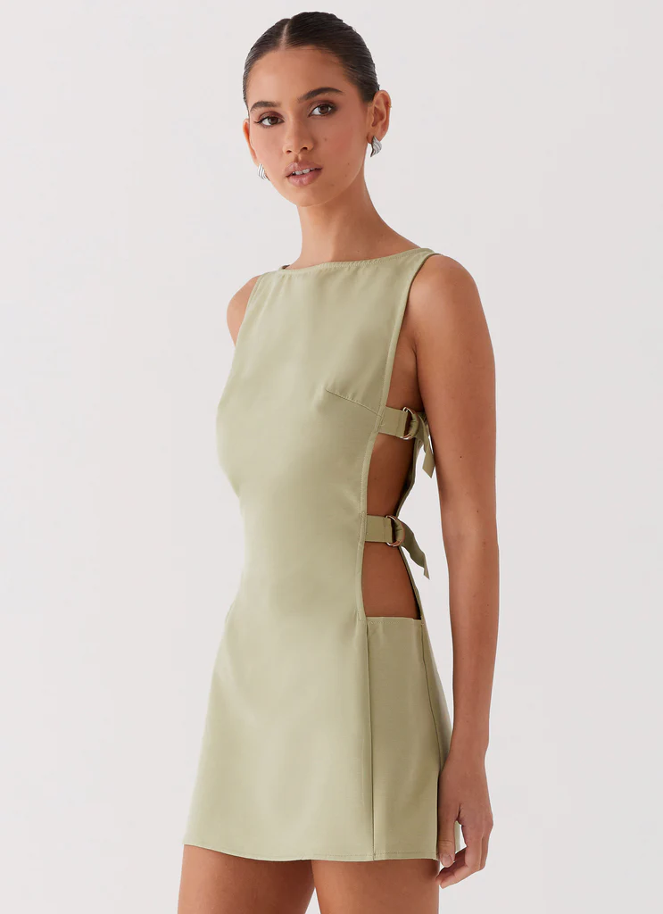 Robe mini à boucle Cherish You - Olive