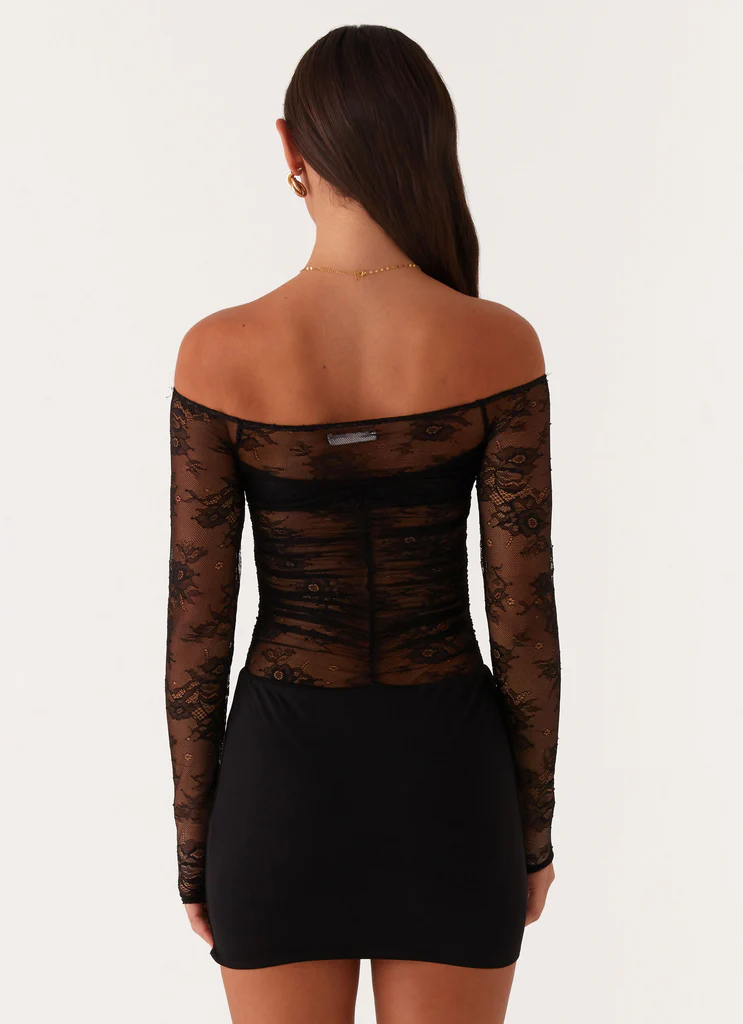 Robe Mini en Dentelle Collide - Noir