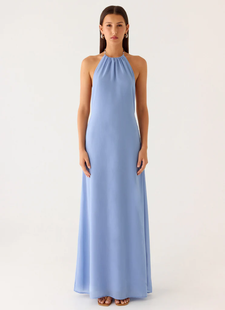 La Robe Maxi À Bretelles Le Soleil - Periwinkle