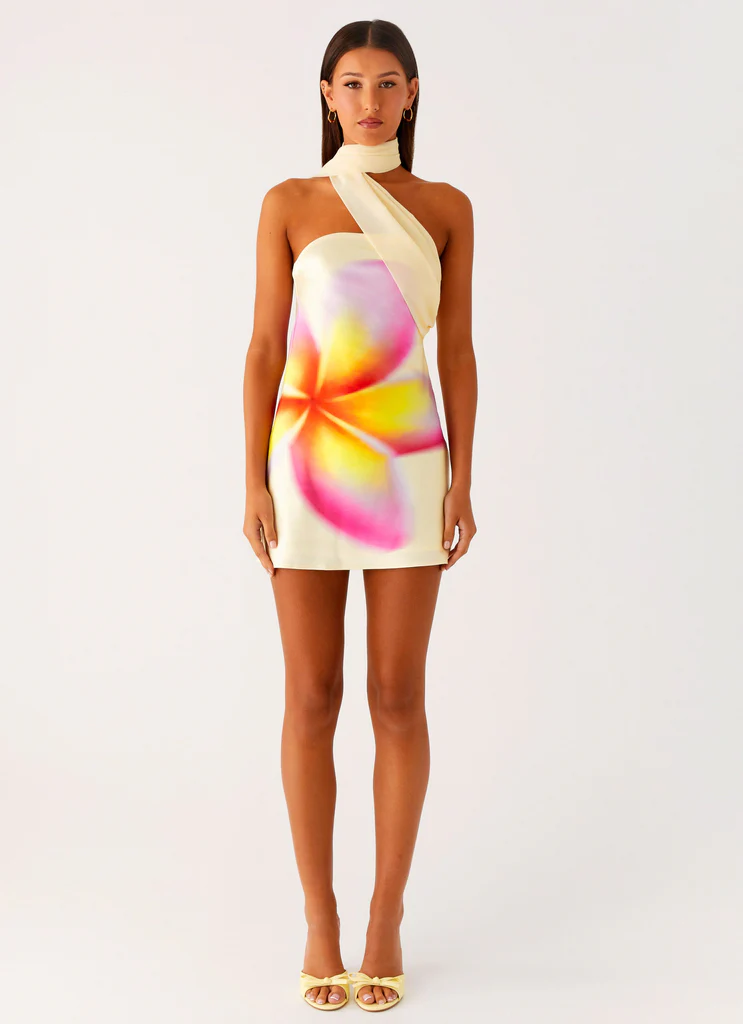 Robe Mini en Satin Isa - Jaune Frangipane