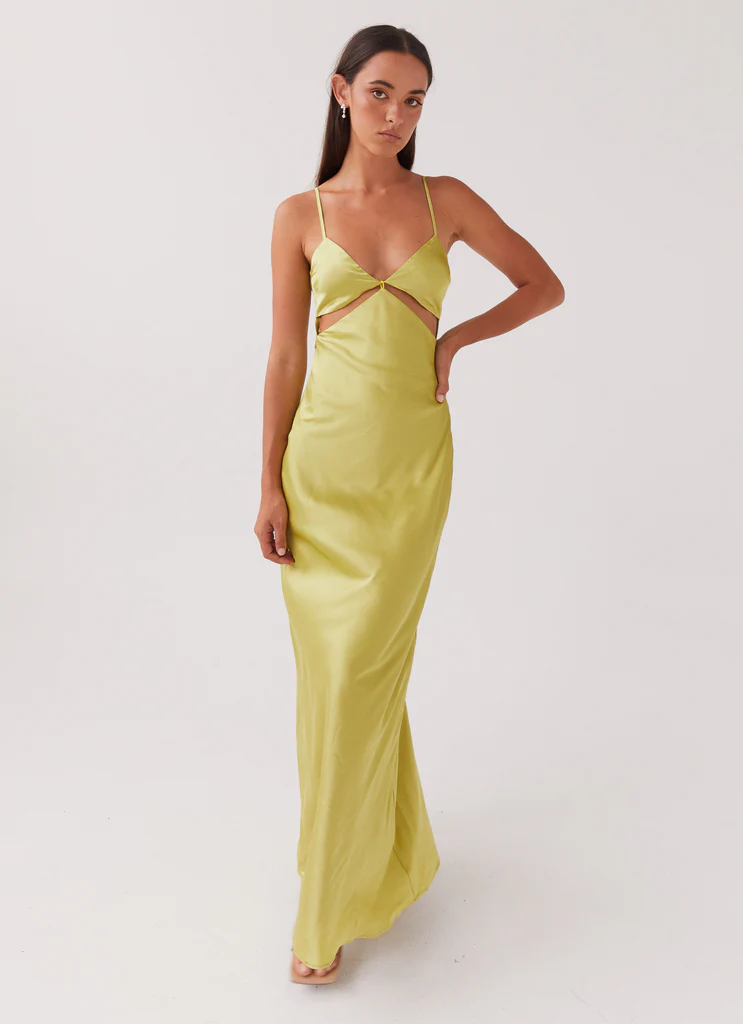 Robe maxi à découpes Raylie - Chartreuse
