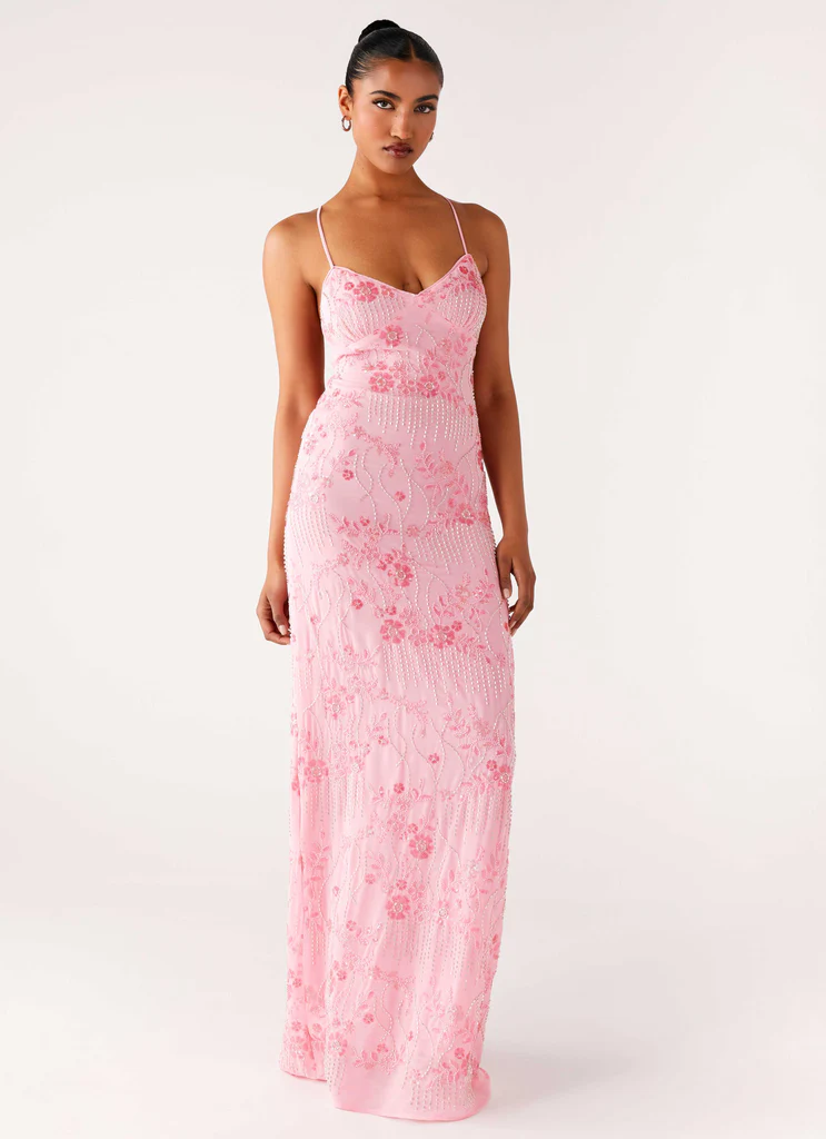 Robe maxi à sequins Vietta - Rose