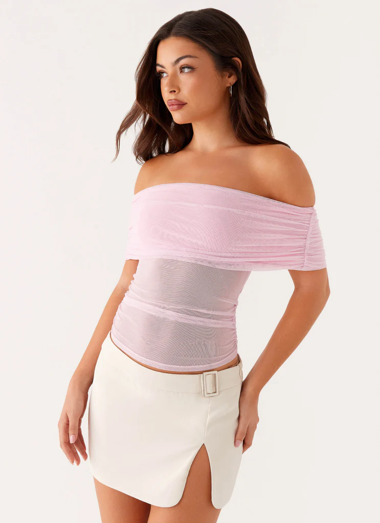 Top Nelly à épaules dénudées - Rose