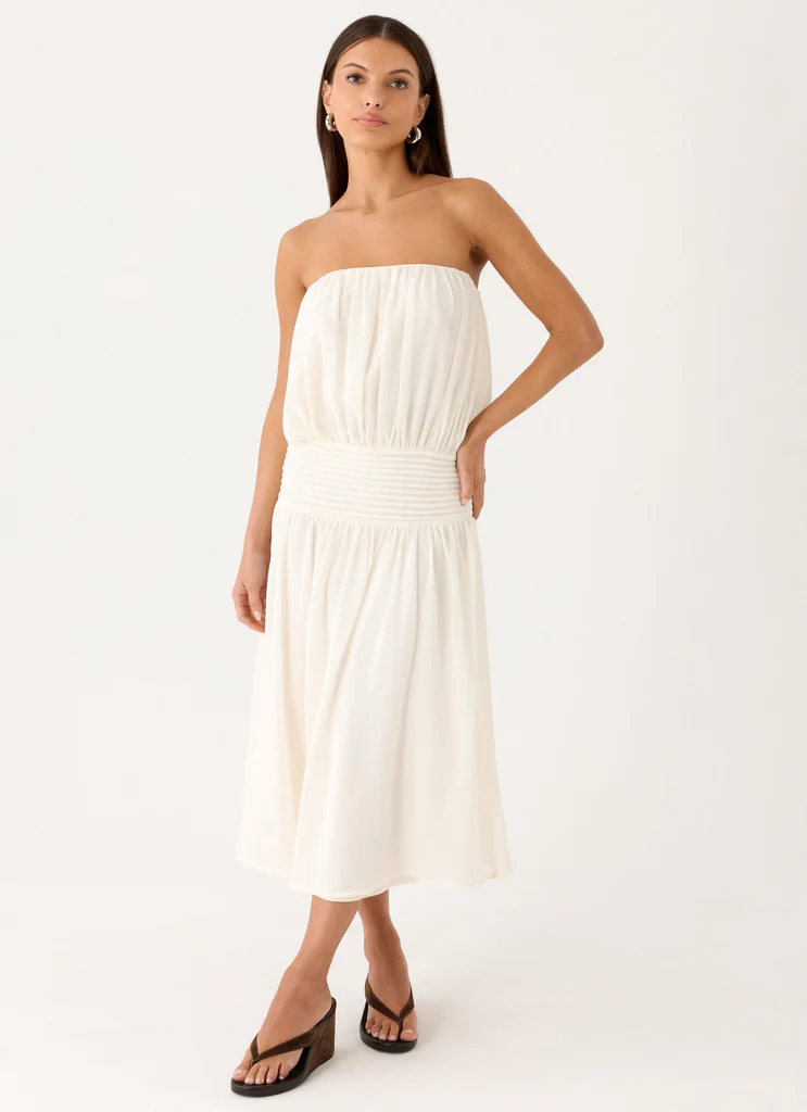 Robe Midi Calanthe - Ivoire