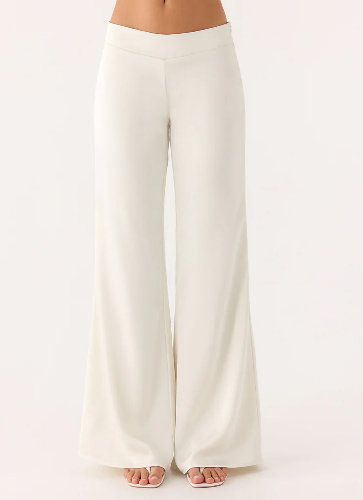 Pantalons Elmah à taille basse - Blanc