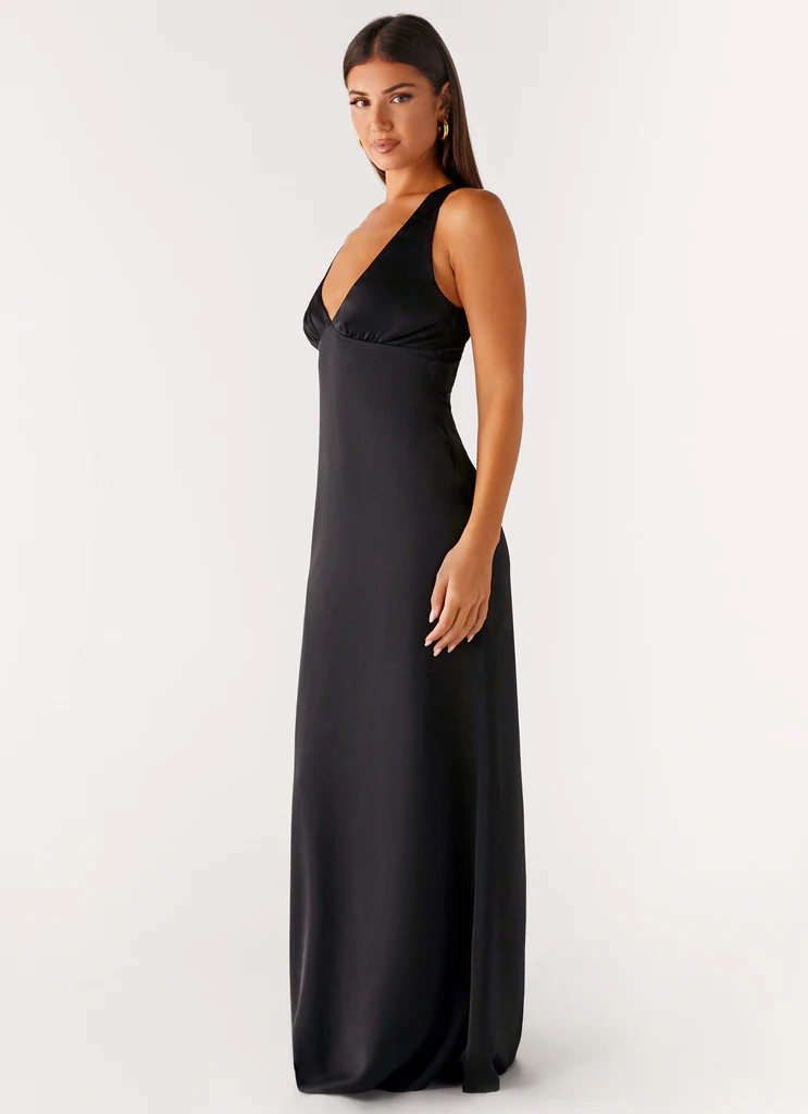 Robe Maxi à Bretelles Desi - Noir