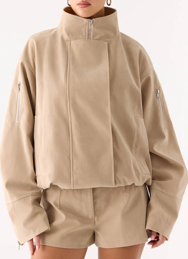 Veste en simili cuir Marlow - Crème