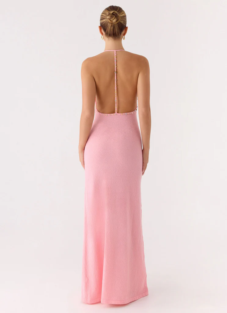 Robe maxi tricot Jianna - Rose