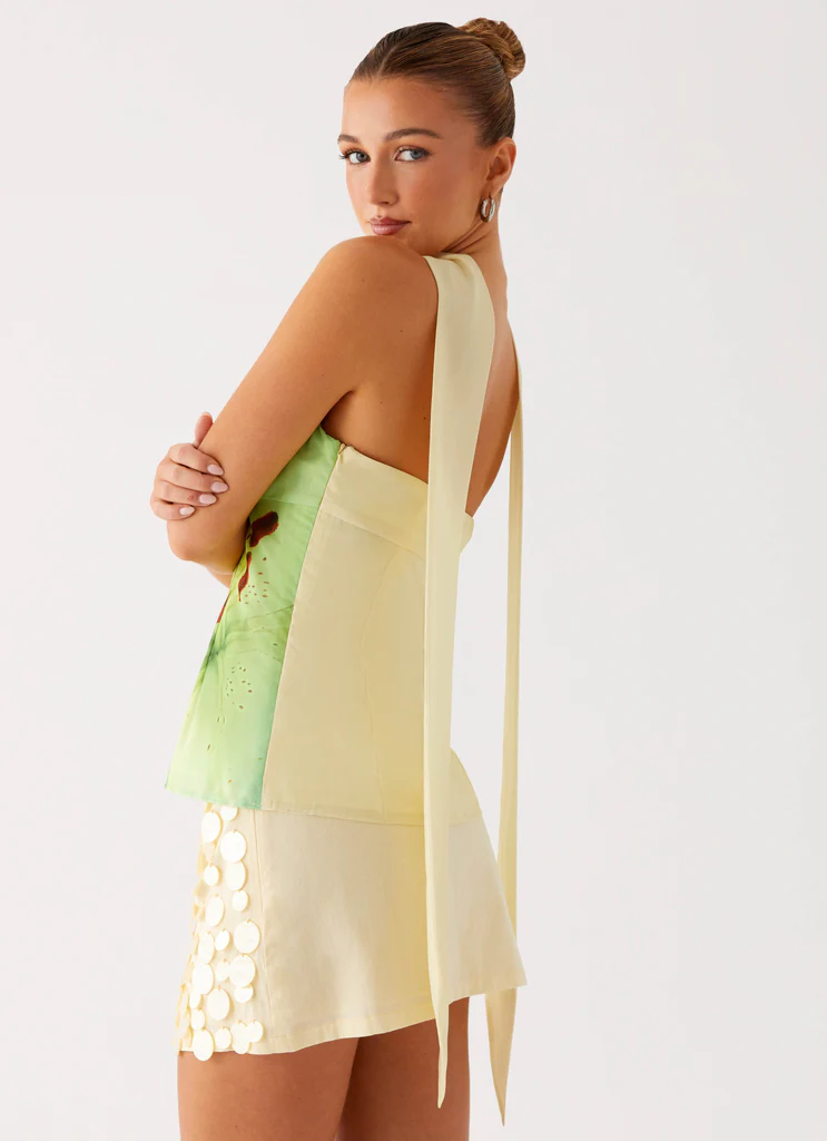 Haut écharpe Blaise - Floral jaune