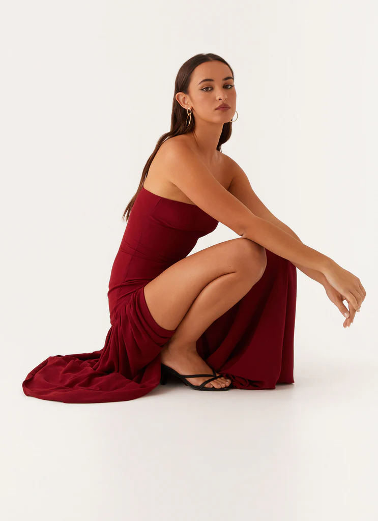 Robe Maxi Sans bretelles Eden - Marron