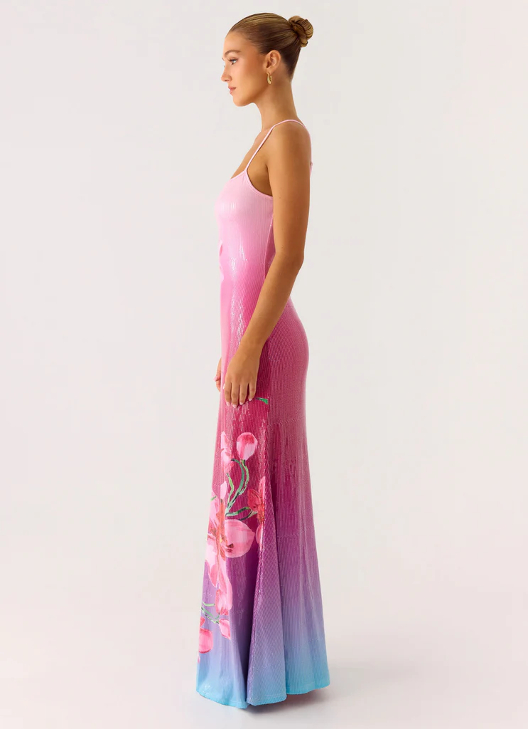 Robe maxi à paillettes Ariaz - Réef ombré