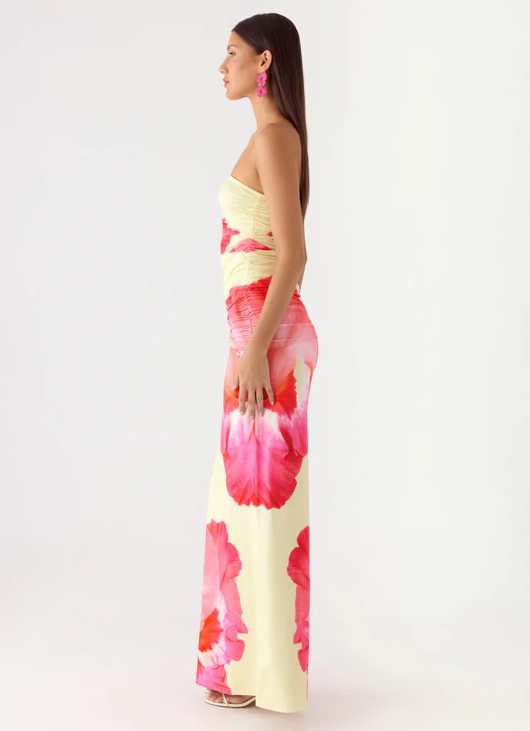 Robe maxi In The Rhythm - Fleurs jaunes