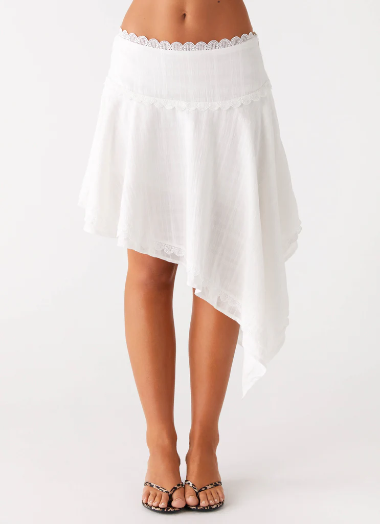 Jupe mi-longue Clearwater Mist - Blanc