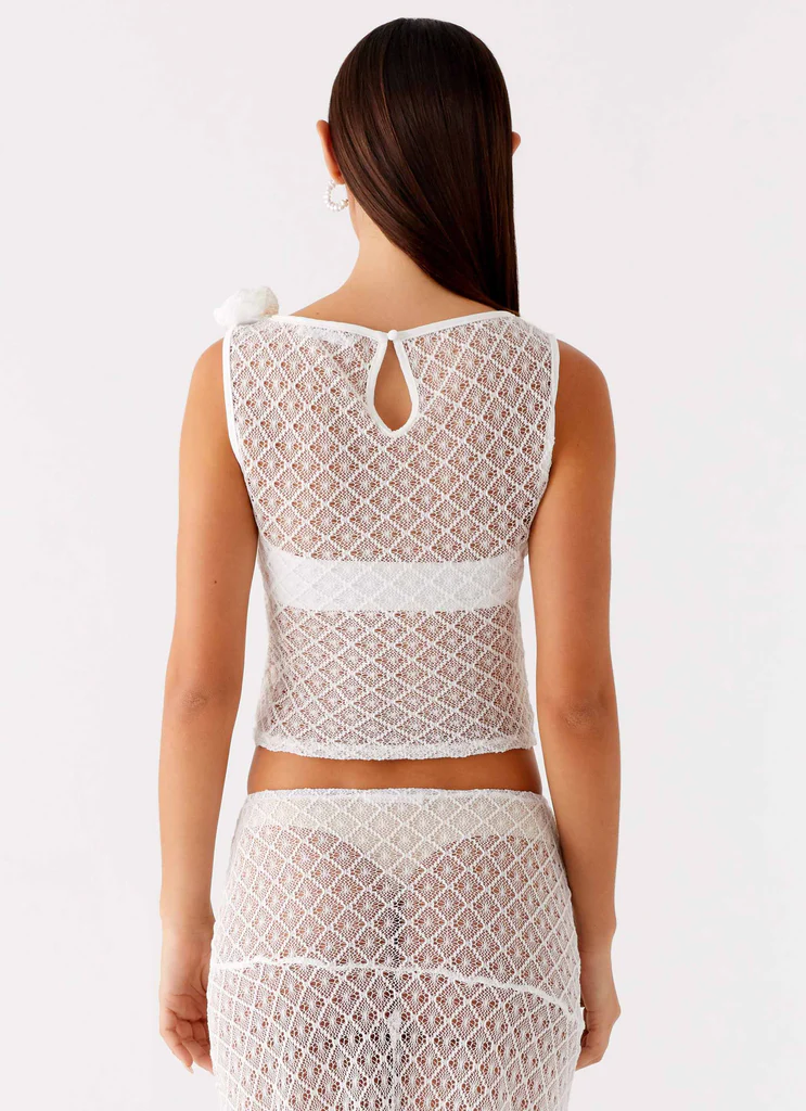 Top en crochet Velli - Blanc