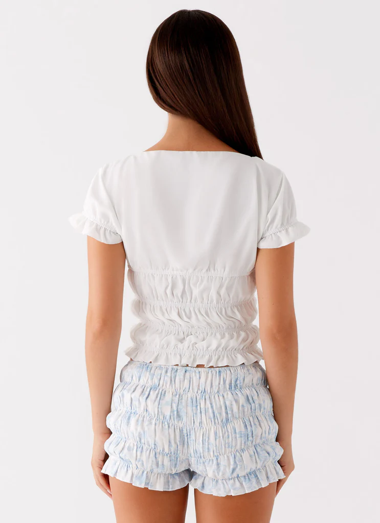Natalia Ruched Top - Ivoire