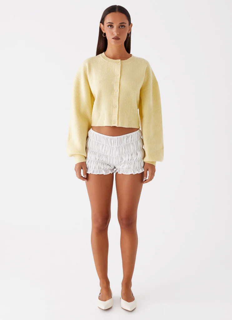 Cardigan tricot Daphne - Jaune beurre