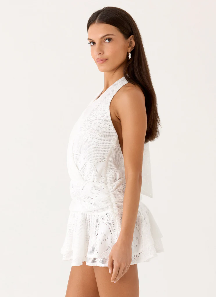 Robe Mini en Dentelle Jovanna - Blanc