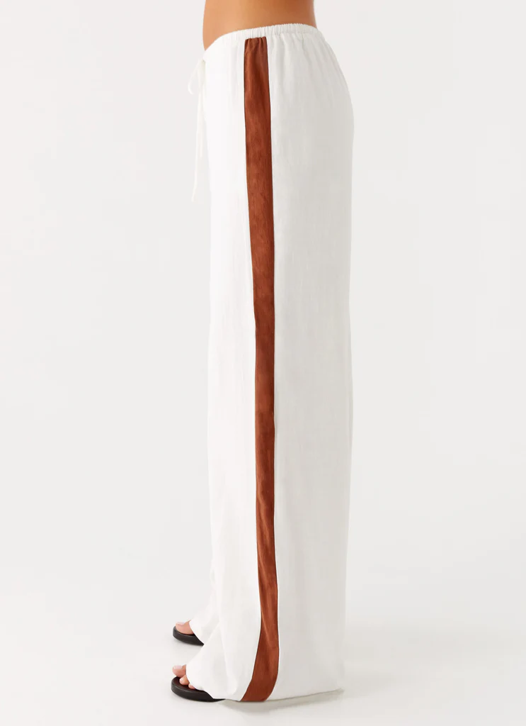 Pantalons en lin Dalida - Ivoire