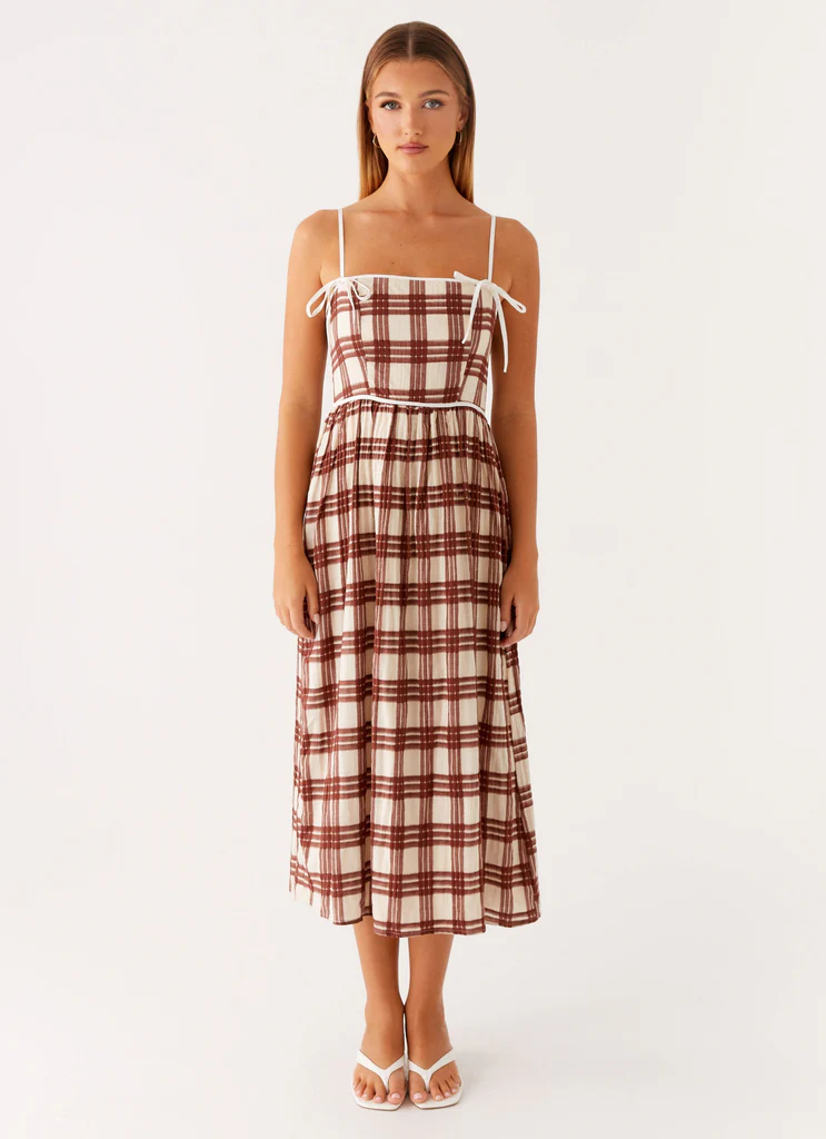 Robe Midi Shyanne - Carreaux Chocolat