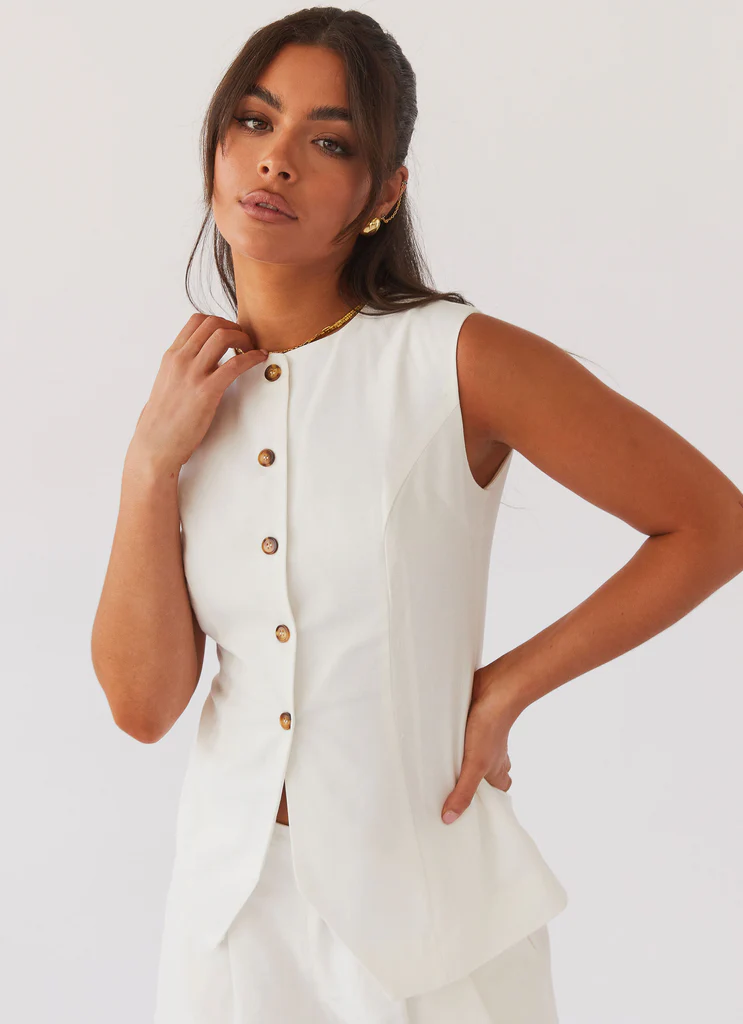 Gilet en lin Born For Bordeaux - Blanc