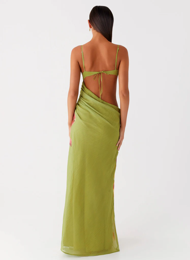 Robe maxi à découpe Tropic Rush - Floral jungle