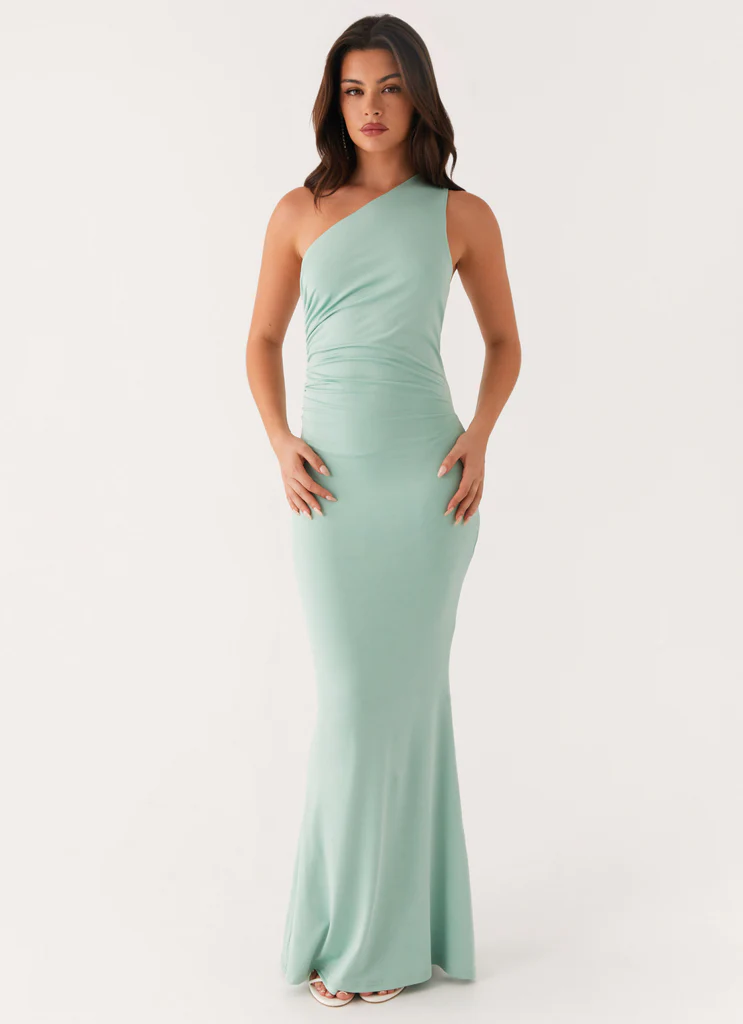 Robe maxi à une épaule Imagine This – Menthe Robe maxi à une épaule Imagine This - Menthe