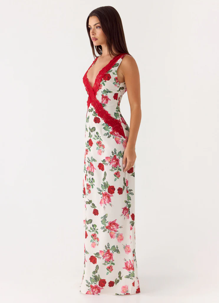 Robe maxi Aoifie - Fleurs ivoire