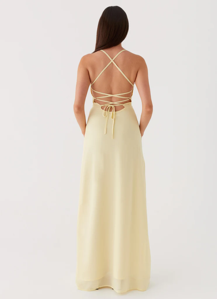 Robe maxi bustier Aveline - Jaune