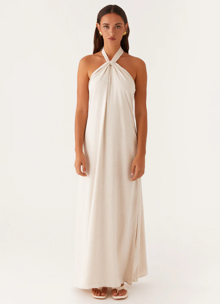 Robe maxi en lin Golden Child - Oatmeal