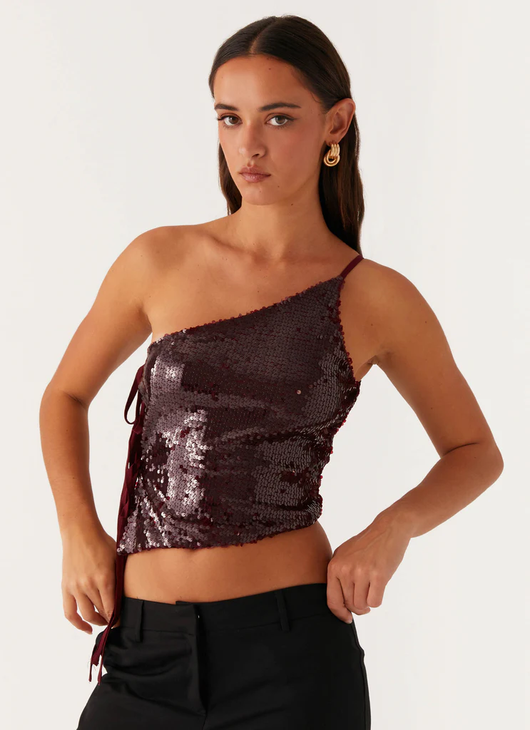 Top à une épaule Cosmopolitan - Marron