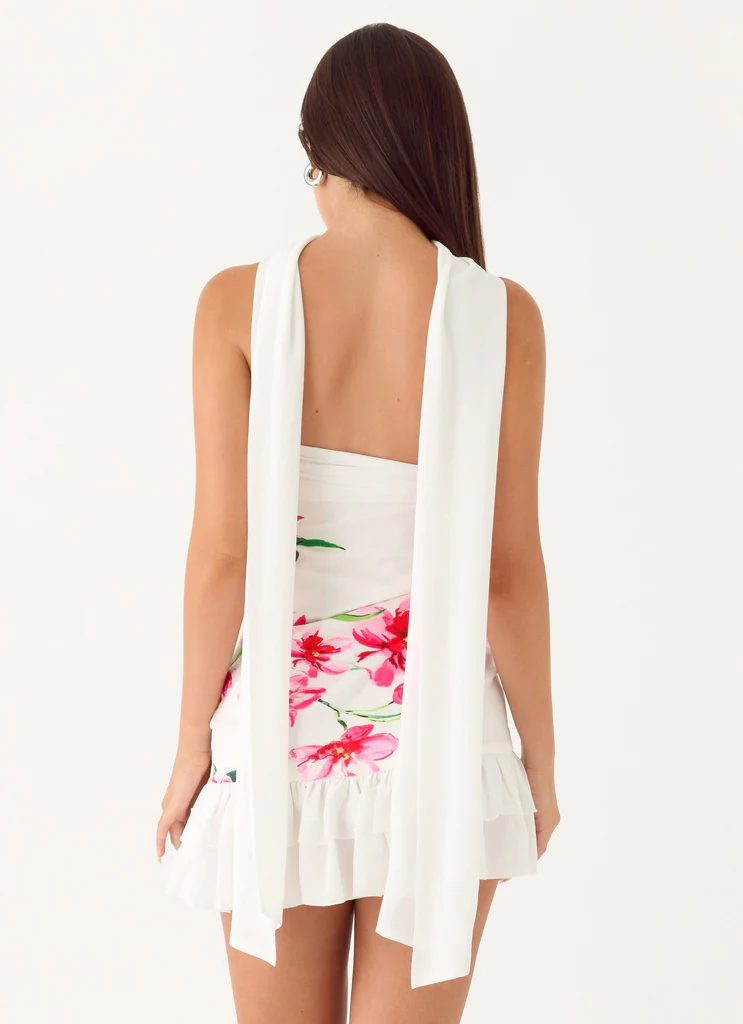 Robe mini écharpe Manon - Réef ivoire