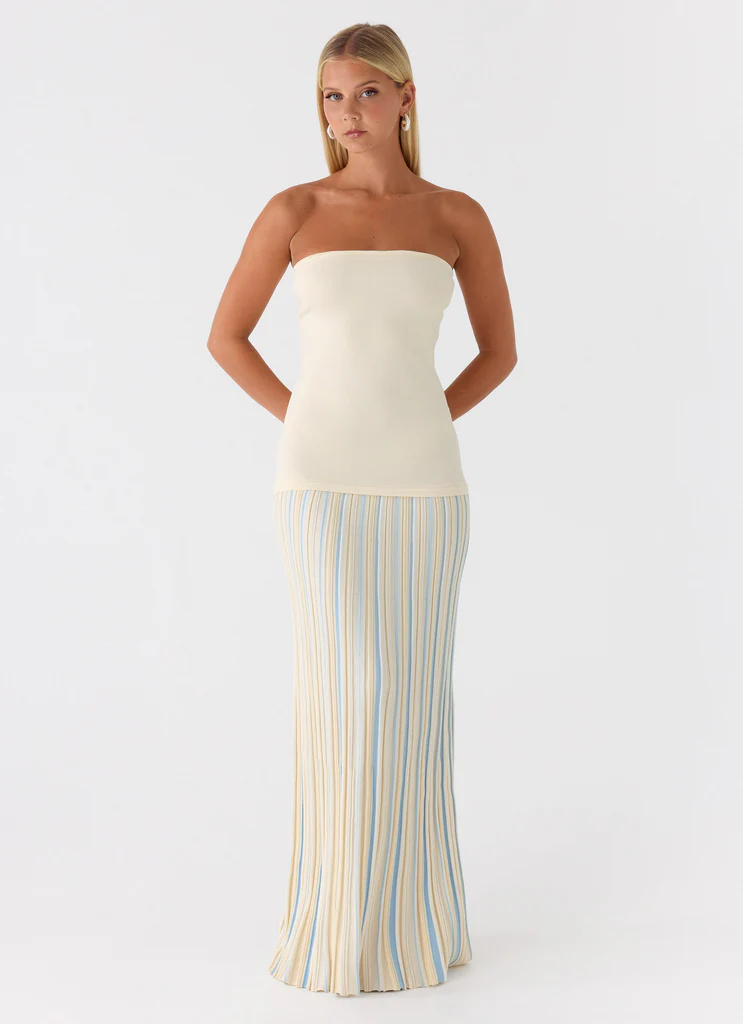 Robe maxi tricot Otillie - Jaune