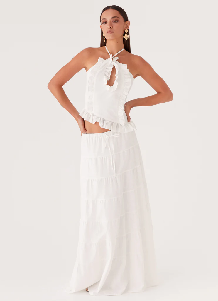 Top en lin Mariella - Blanc