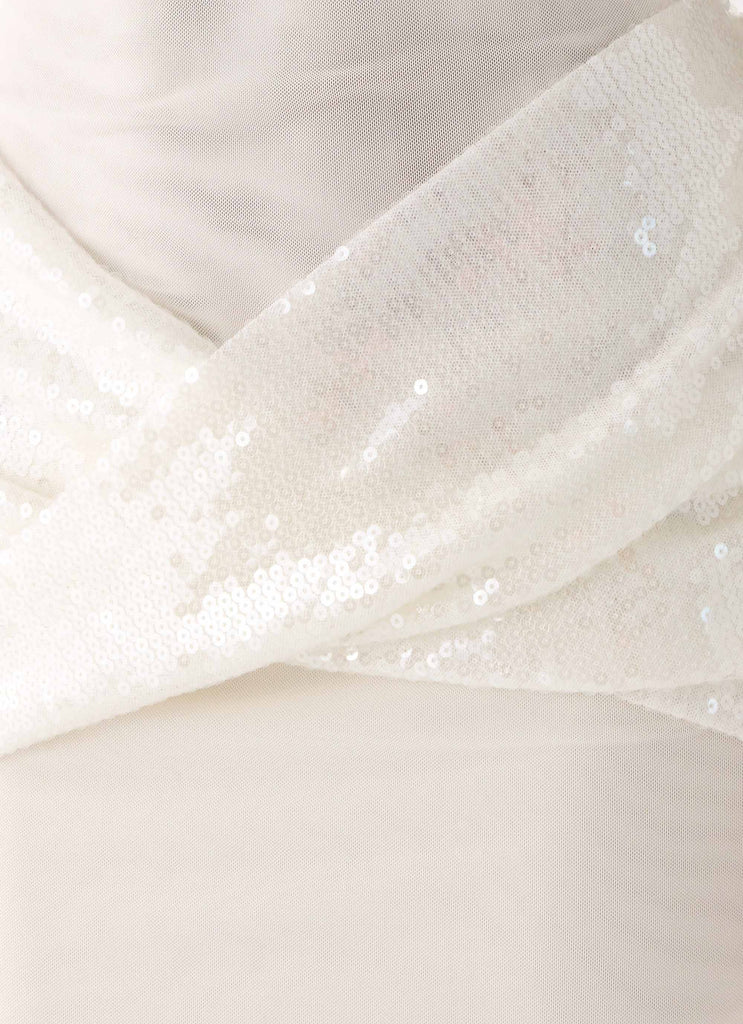 Robe maxi Strass Over To You - Blanc