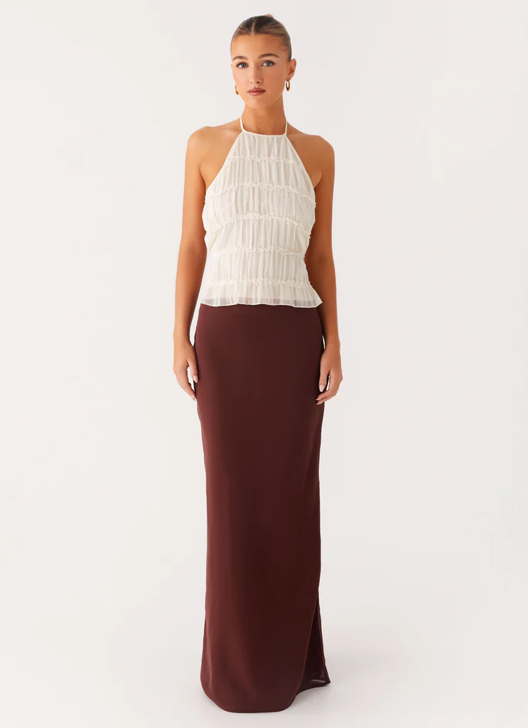 Jupe maxi Sienna Sunset - Chocolat