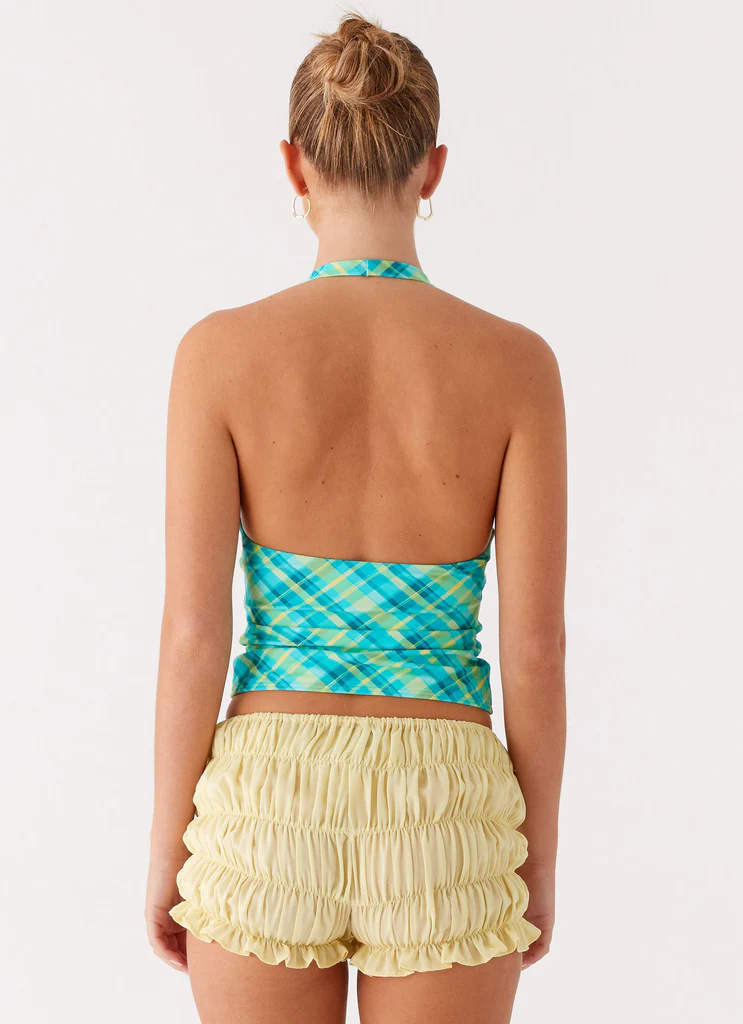 Halter Jetsetter – Carreaux verts Halter Jetsetter - Carreaux verts
