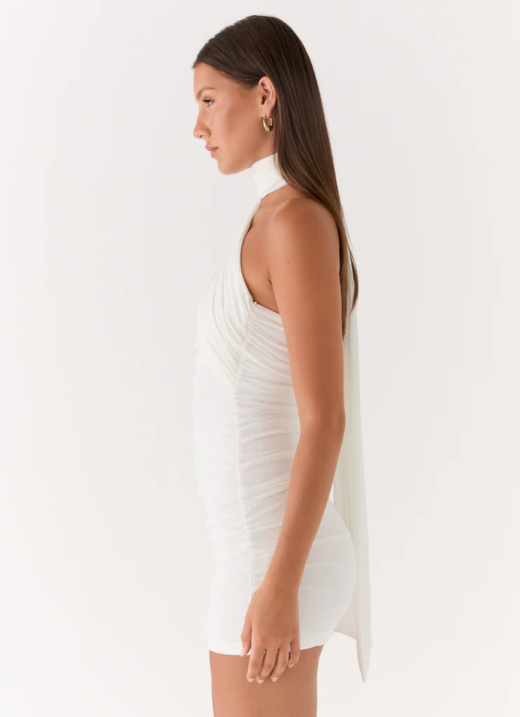 Breaking News Micro Mini Dress - Blanc