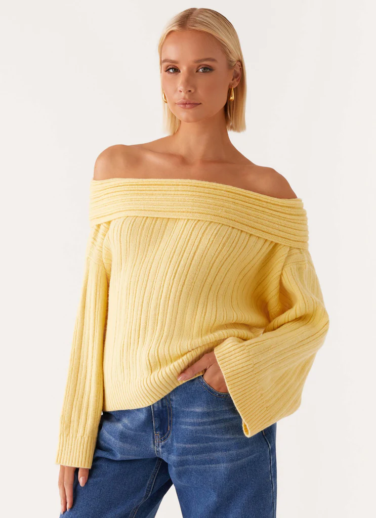Federica Pull Épaule Délicate - Citron