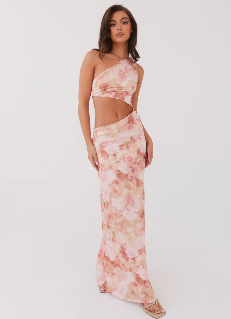 Robe Maxi à Épaule Unique Krista - Jardin de Fleurs