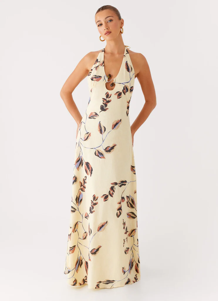 Robe maxi Elvina à bretelles fines - Bonheur beurre